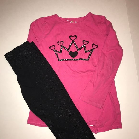 Princess Crown with Sparkle Black Pants - Picture 1 of 5